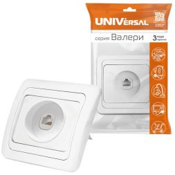 Розетка компьютерная 1-м СП Валери бел. UNIVersal В0035