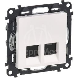 Механизм розетки комп. 2-м Valena Life RJ45 CAT.5E UTP с лицевой панелью бел. Leg 753441