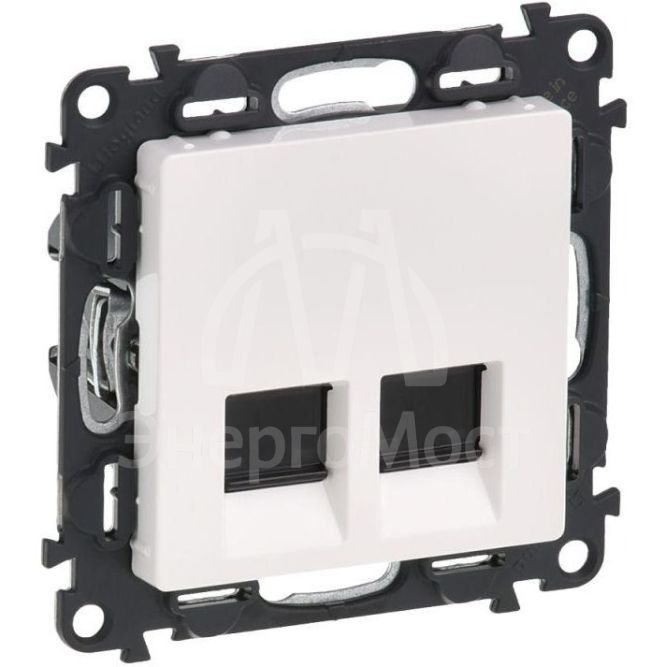 Механизм розетки комп. 2-м Valena Life RJ45 CAT.5E UTP с лицевой панелью бел. Leg 753441