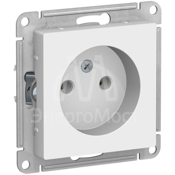 Механизм розетки 1-м СП AtlasDesign 16А без заземл. бел. SchE ATN000141