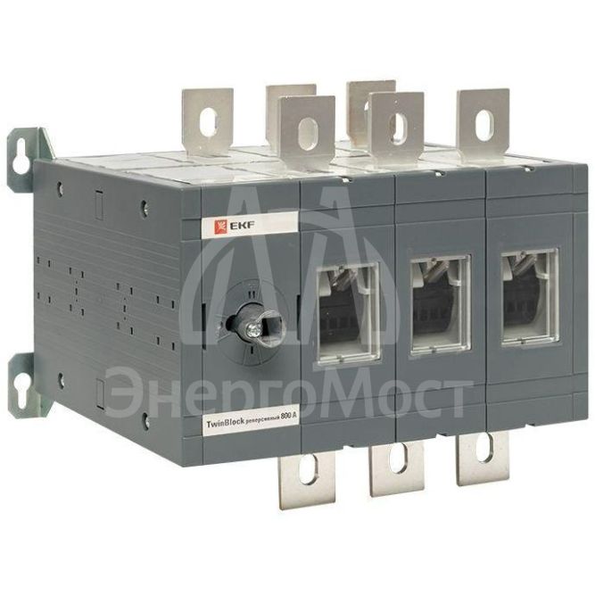 Рубильник 3п 800А реверсивный без рукоятки управления TwinBlock EKF tb-s-800-3p-rev