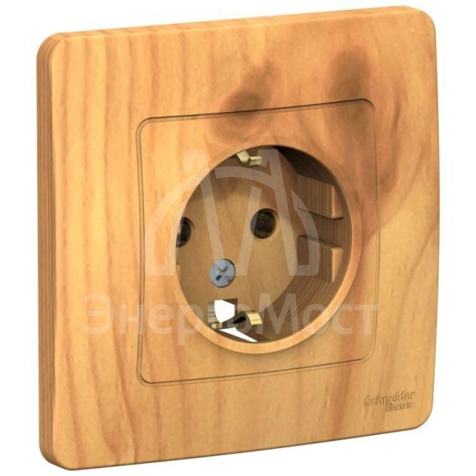 Розетка 1-м СП BLANCA 16А 250В без шторок с заземл. ясень SchE BLNRS001015