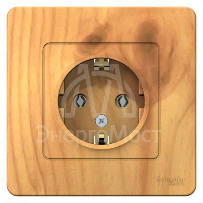 Розетка 1-м СП BLANCA 16А 250В без шторок с заземл. ясень SchE BLNRS001015