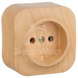 Розетка 1-м ОП Quteo 16А IP20 без заземл. дерево Leg 782270