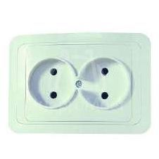 Розетка 2-м СП Mimoza 16А IP20 без заземл. бел./бел. Makel 12017