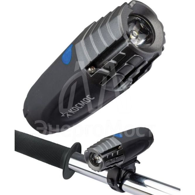 Фонарь велосипедный 1ВтLED коллимат. линза 3xAAА корпус ABS-пластик держатель-крепление КОСМОС KOC402B