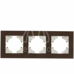 Рамка 3-местн. Ugra стекло корич. GUSI С1130-033