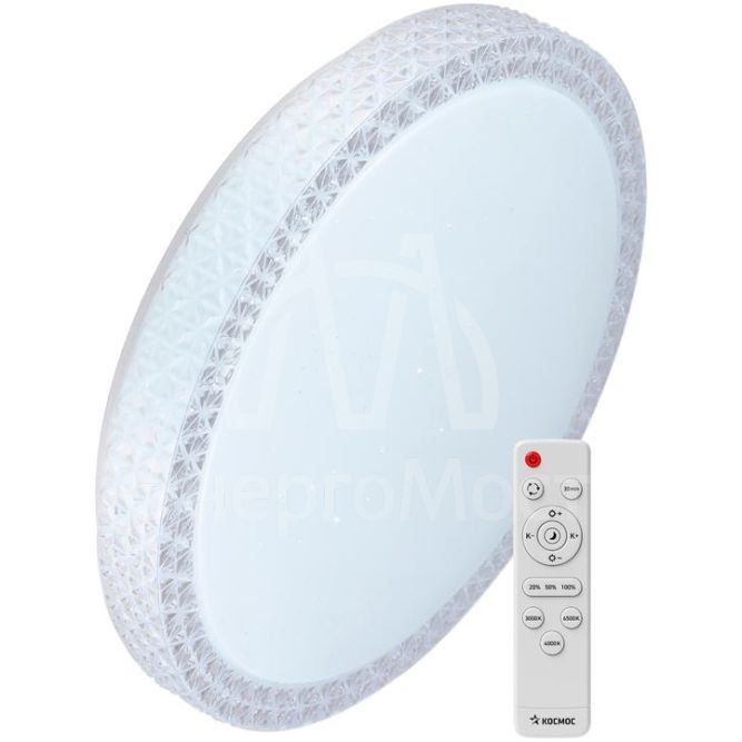 Светильник светодиодный PREMIUM SAPHIR 75Вт 230В 3000-6500К 6000лм IP40 495х115мм настенно-потолоч. управляемый с пультом ДУ КОСМОС KSSaph75W