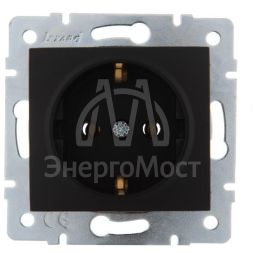 Механизм розетки 1-м СП KARINA термопласт с заземл. черн. бархат LEZARD 707-4288-122B