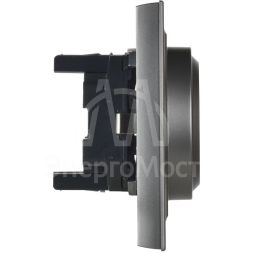 Розетка 2-м СП BRITE РС12-3-БрС 16А в сборе с заземл. без защ. шторок сталь IEK BR-R21-16-K46-F