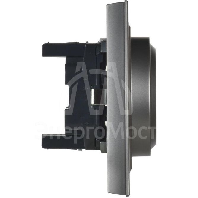 Розетка 2-м СП BRITE РС12-3-БрС 16А в сборе с заземл. без защ. шторок сталь IEK BR-R21-16-K46-F