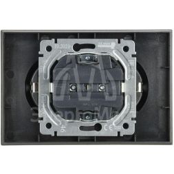 Розетка 2-м СП BRITE РС12-3-БрС 16А в сборе с заземл. без защ. шторок сталь IEK BR-R21-16-K46-F