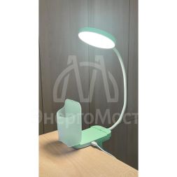 Светильник светодиодный UF-751 C05 7Вт ССТ настольный 3 уровня яркости с прищепкой зел. Ultraflash 14487