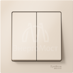 Выключатель 2-кл. СП AtlasDesign 10А IP20 (сх. 5) 10AX в сборе беж. SchE ATN000252