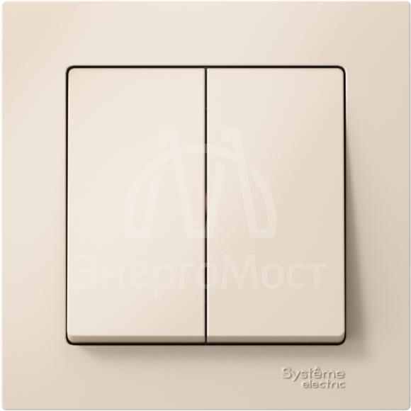 Выключатель 2-кл. СП AtlasDesign 10А IP20 (сх. 5) 10AX в сборе беж. SchE ATN000252