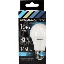 Лампа светодиодная с датчиком LED-A60P-15W-E27-4K PRO 15Вт Е27 4500К 220-240В с Ergolux 14763