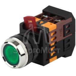 Кнопка ABLFS-22 зел. d22мм неон/240В 1з+1р BBT30-ABLFS-K06E ЭРА Б0045656