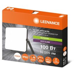 Прожектор светодиодный СДО FL ECO 100W 740 G4 уличный матов. стекло алюм. черн. LEDVANCE 4099854400155