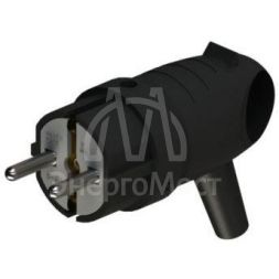 Вилка MultiSet 2К+З 16А/250В IP44 угловая каучуковая черн. SE MST1102BK