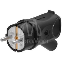 Вилка MultiSet 2К+З 16А/250В IP44 угловая каучуковая черн. SE MST1102BK