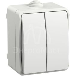 Выключатель 2-кл. ОП Форс IP54 ВС20-2-0-ФБ бел. IEK EVS20-K01-10-54-DC