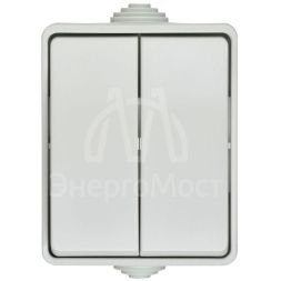 Выключатель 2-кл. ОП Форс IP54 ВС20-2-0-ФБ бел. IEK EVS20-K01-10-54-DC