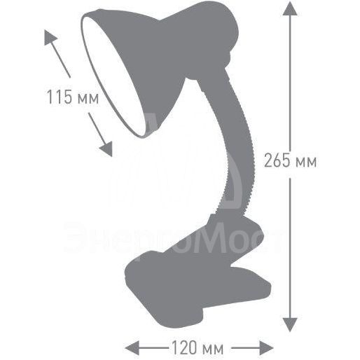 Светильник UF-320P С01 настол. прищепка 230В 60Вт E27 ЛОН бел. Ultraflash 12370