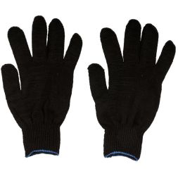 Перчатки вязаные упрочненные (5 нитей) х/б черн. 12496
