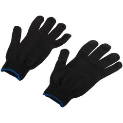 Перчатки вязаные упрочненные (5 нитей) х/б черн. 12496