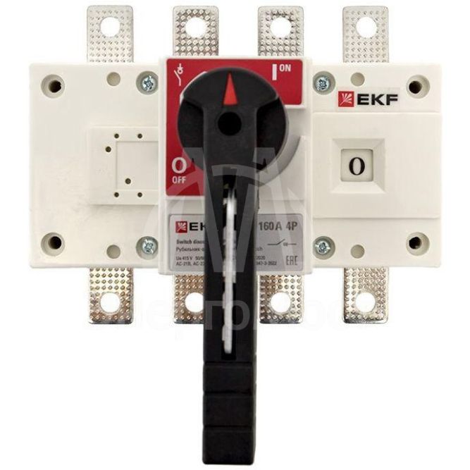 Рубильник-выключатель 4п 160А с рукояткой управления для прямой установки PowerSwitch EKF psds-160-4