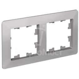 Рамка 2-м AtlasDesign Air алюм./дым. черн. SE ATN220302