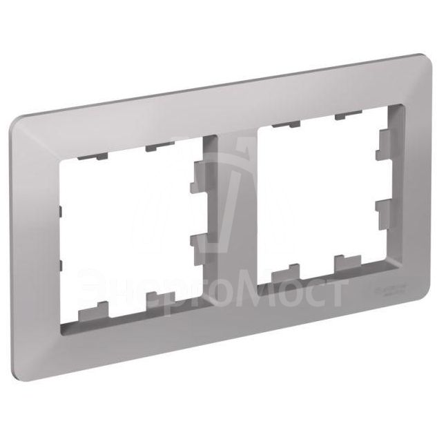 Рамка 2-м AtlasDesign Air алюм./дым. черн. SE ATN220302