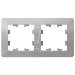 Рамка 2-м AtlasDesign Air алюм./дым. черн. SE ATN220302