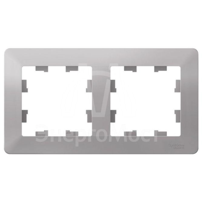 Рамка 2-м AtlasDesign Air алюм./дым. черн. SE ATN220302