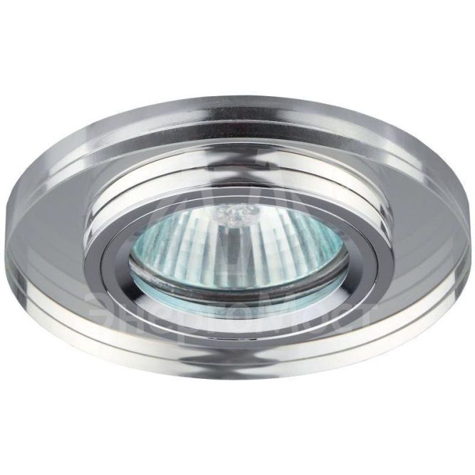 Светильник DK7 CH/WH декор стекло круглый хром/зеркальный ЭРА C0043735