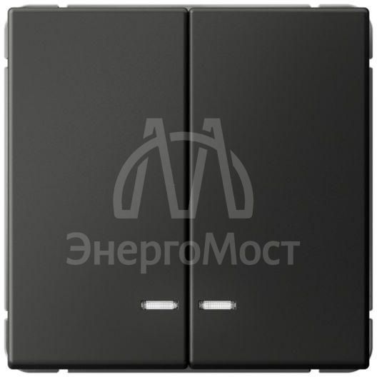 Выключатель 2-кл. ArtGallery (сх. 5а) 10AX с подсветкой механизм базальт SE GAL001453