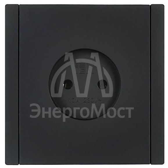 Розетка 1-м СП FORTE&amp;amp;PIANO FP118 10А без заземл. без защ. шторок винт. крепл. черн. IEK FP-R10-10-K02