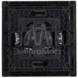 Розетка 1-м СП FORTE&PIANO FP118 10А без заземл. без защ. шторок винт. крепл. черн. IEK FP-R10-10-K02