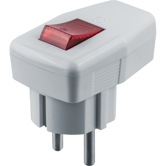 Вилка угловая 61 364 NCA-PL05-16A-ESC-WH с заземл. с выкл. бел. Navigator 61364