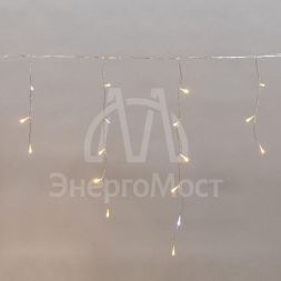 Гирлянда светодиодная &amp;quot;Айсикл&amp;quot; (бахрома) 10х0.6м с эффектом мерцания прозр. провод IP44 230В диоды теплые бел. 238 LED Neon-Night 255-546