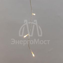 Гирлянда светодиодная &amp;quot;Айсикл&amp;quot; (бахрома) 10х0.6м с эффектом мерцания прозр. провод IP44 230В диоды теплые бел. 238 LED Neon-Night 255-546