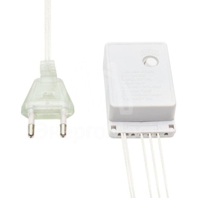 Гирлянда &amp;quot;Светодиодный дождь&amp;quot; с контроллером 1.5х1.5м 144LED бел. прозр. провод 12Вт 230В IP20 NEON-NIGHT 235-035