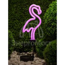 Светильник садовый неоновый ERASF012-30 Фламинго солнечная батарея ЭРА Б0044238