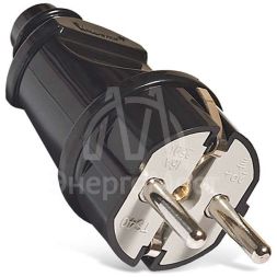 Вилка электрич. с заземл. прям. черн. 16А 250В (еврослот) UNIVersal А1010