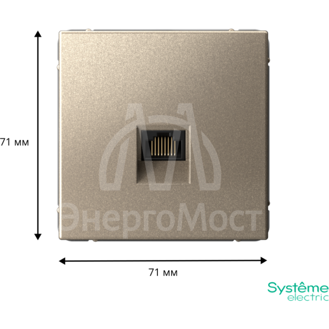 Розетка компьютерная ArtGallery RJ45 кат.5E механизм шампань SE GAL000583