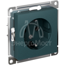 Механизм розетки 1-м СП AtlasDesign 16А IP20 с заземл. изумруд SchE ATN000843