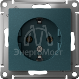 Механизм розетки 1-м СП AtlasDesign 16А IP20 с заземл. изумруд SchE ATN000843