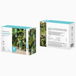 Светильник светодиодный Каскад Сталактит 5м IP65 садовый с аккумулятором и выносной солнечн. панелью 1м 2 режима работы (мигание и постоянное) Lamper 602-239