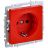 Розетка BRITE РС14-1-0-БрК 16А с заземл. защ. шторки механизм красн. IEK BR-R14-16-K04