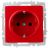 Розетка BRITE РС14-1-0-БрК 16А с заземл. защ. шторки механизм красн. IEK BR-R14-16-K04
